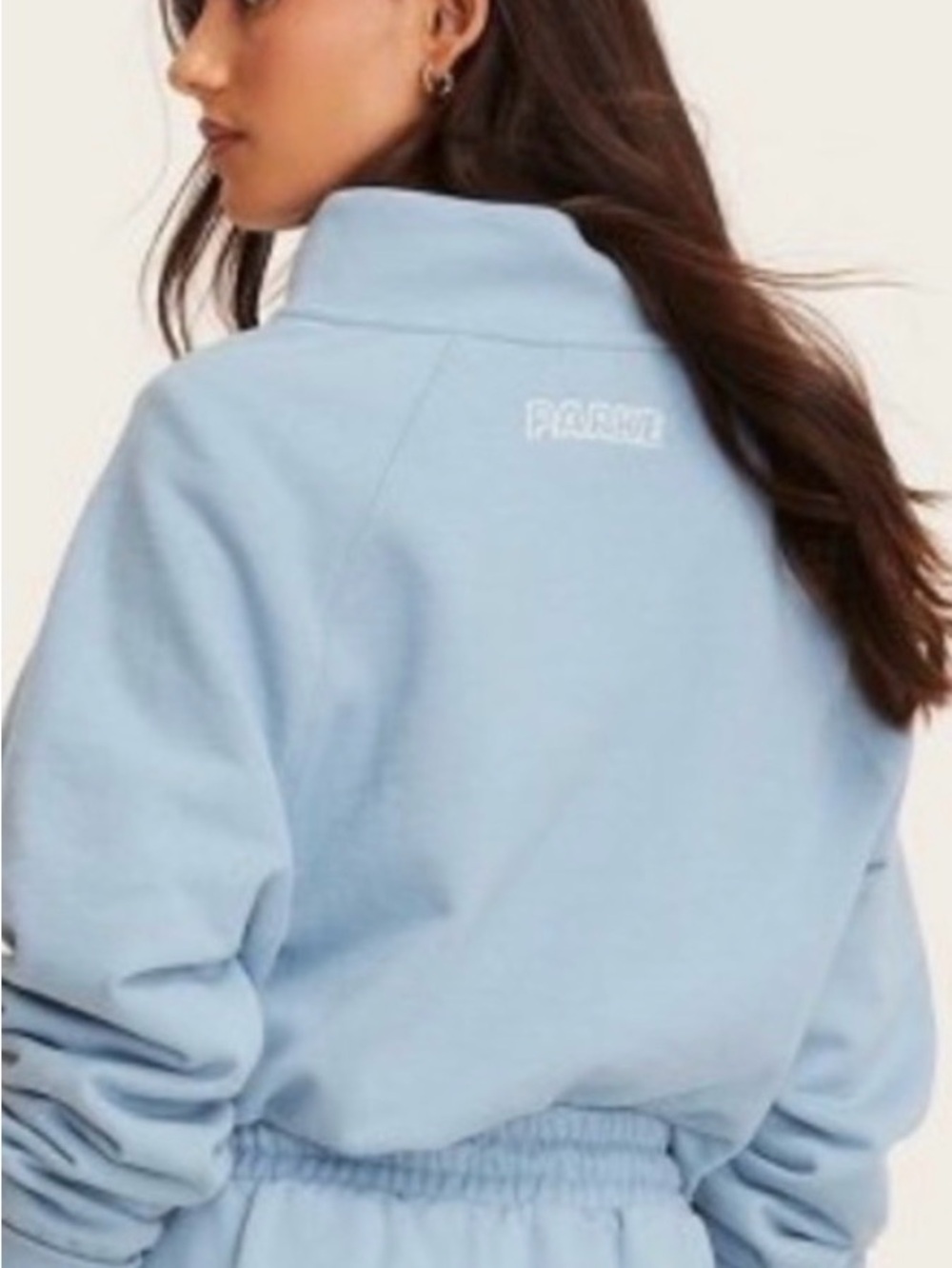NWT Parke x target Light Blue Embroidered Logo Pullover size L/XL